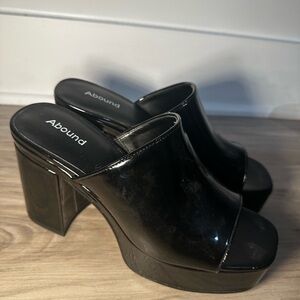 Abound Black Platform Mules with Chunky Heel